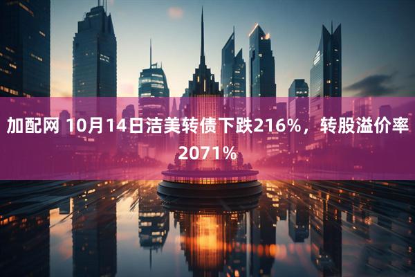 加配网 10月14日洁美转债下跌216%，转股溢价率2071%